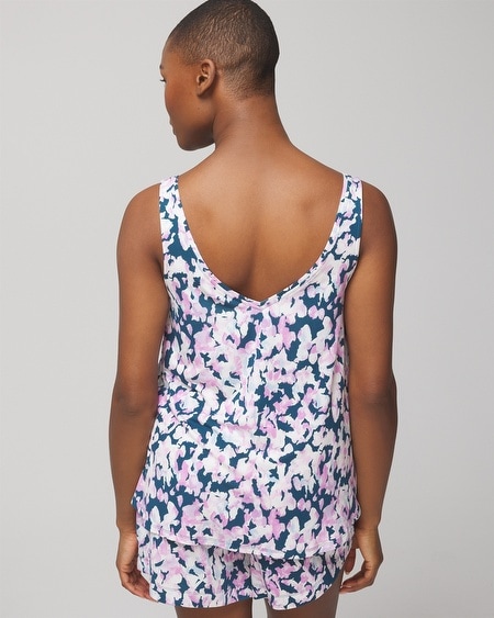 Shop Soma Women's Cool Nights Sleep Tank Top In Purple Floral Size Small |  In Silhouette Floral Navy
