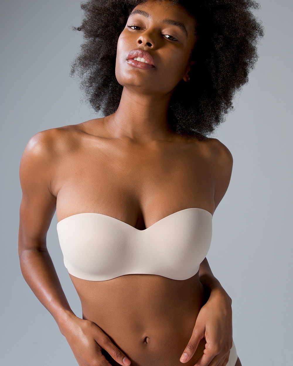 Soma Enbliss Wireless Stay Put Multi-way Strapless Bra In Light Nude