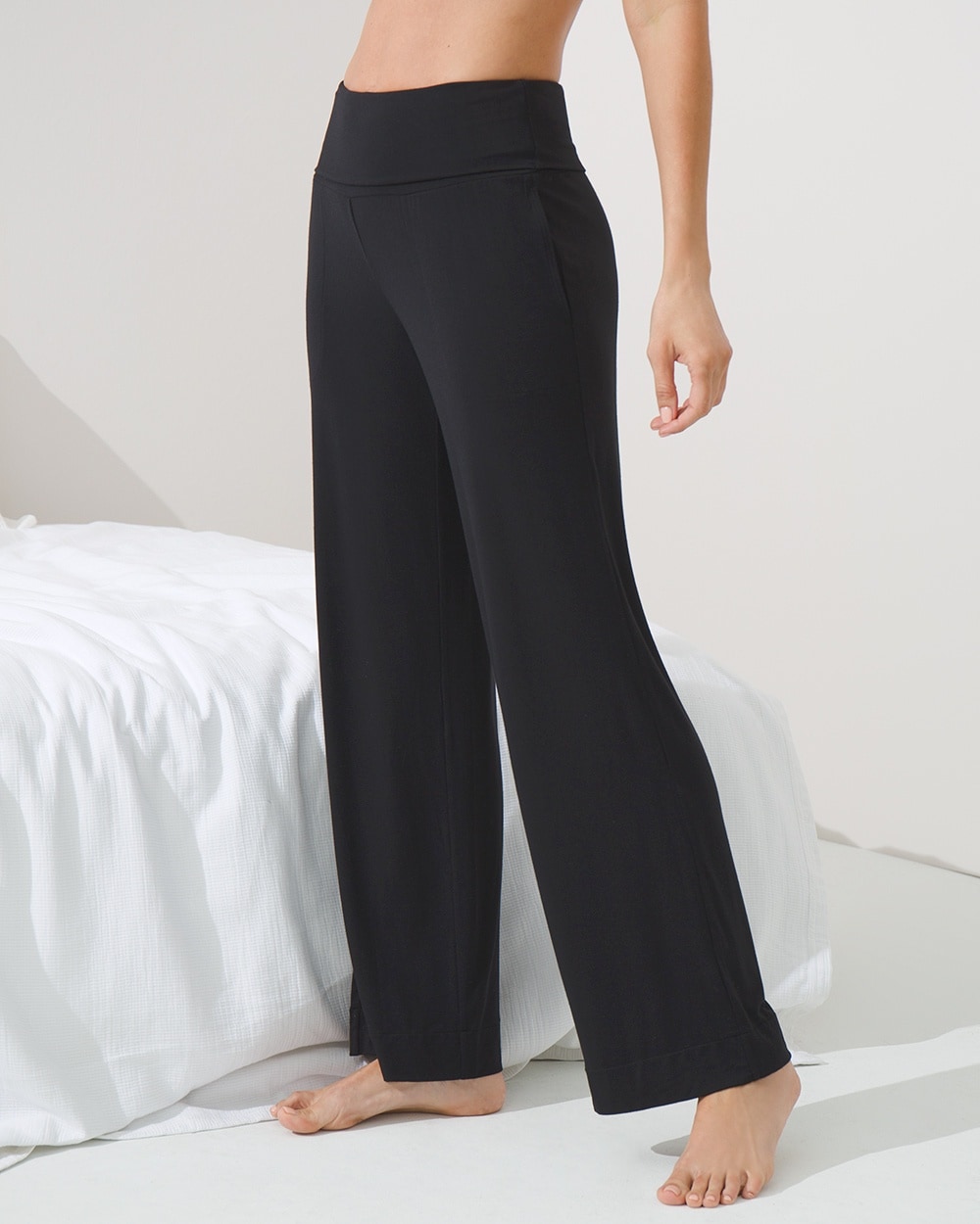 Vislivin Women's Stretch Knit Pajama Pants Modal Sleep Pant Black Thin S at   Women's Clothing store