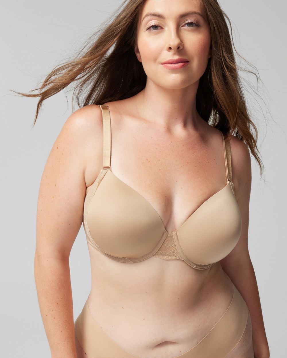 Soma Vanishing 360 Perfect Coverage Lace Trim Bra In Nude