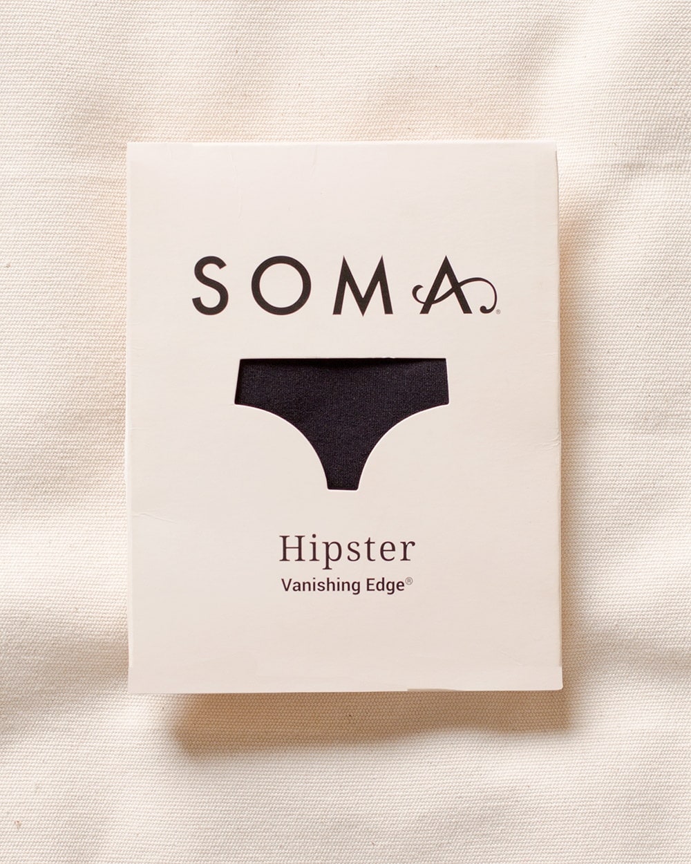 Soma Vanishing Edge Microfiber Hipster with Lace, Nightfall Navy, Size M