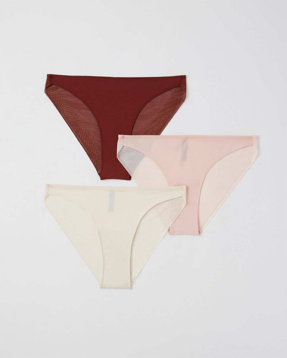 Fitwell Intimates 5 Pack Thongs Size M/L Nylon Spandex Black Blush