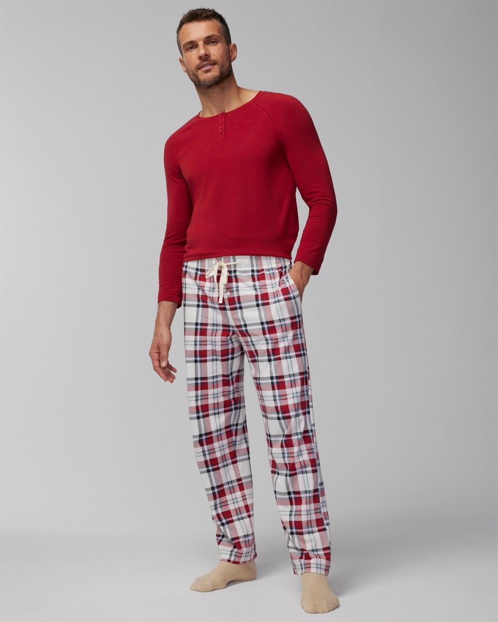 Soma Men'sfamily Pajama Pants In Ivory Size 2xl |