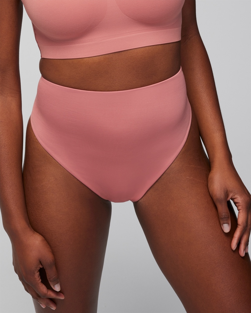 Soma Women's Vanishing Tummy Retro Thong Underwear In Pink Size Xs |