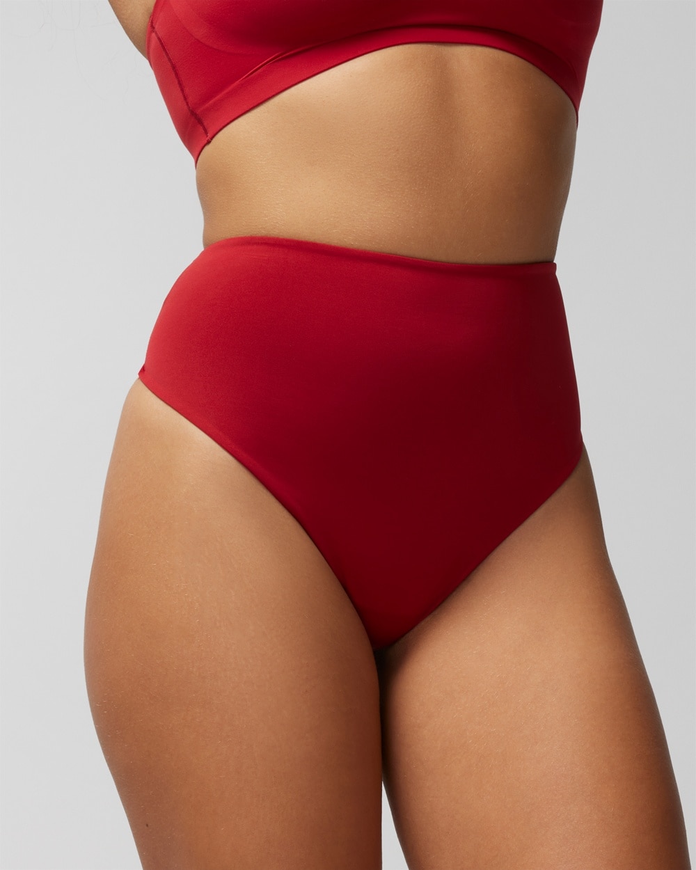 Soma Women's Vanishing Tummy Retro Thong Underwear In Red Size Xs |  In Paint The Town Red