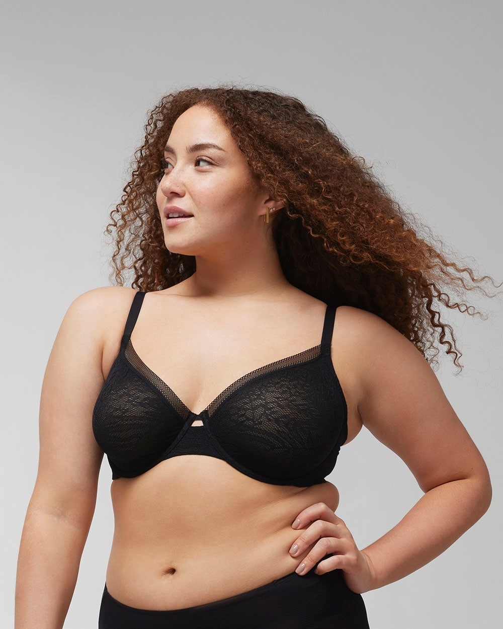 Soma Unlined Lace Perfect Coverage Bra In Black