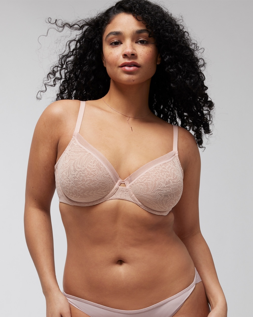 Soma Unlined Lace Perfect Coverage Bra In Light Pink